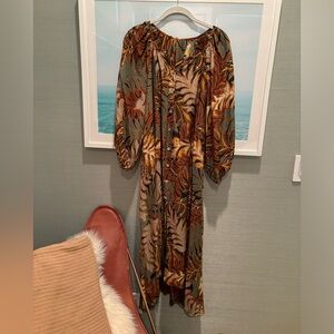 Natalie Martin Alex Dress - Jungle Print Moss Silk